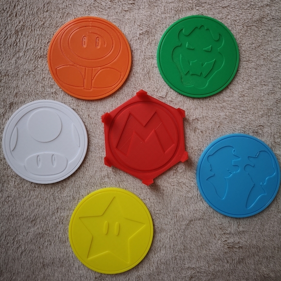 Custom Made! Super Mario Coaster Set + Holder - Picture 5 of 5